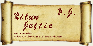 Milun Jeftić vizit kartica